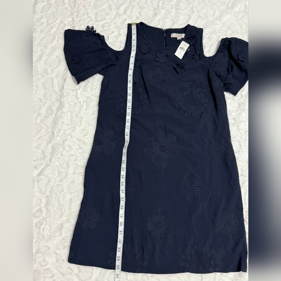 LOFT Black Cold Shoulder Mini Dress - Picture 3 of 8